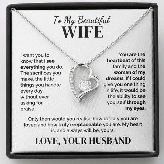 To My Wife – Seen and Irreplaceable – Necklace