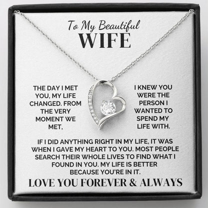 To My Wife – My Life Changed With You – Necklace