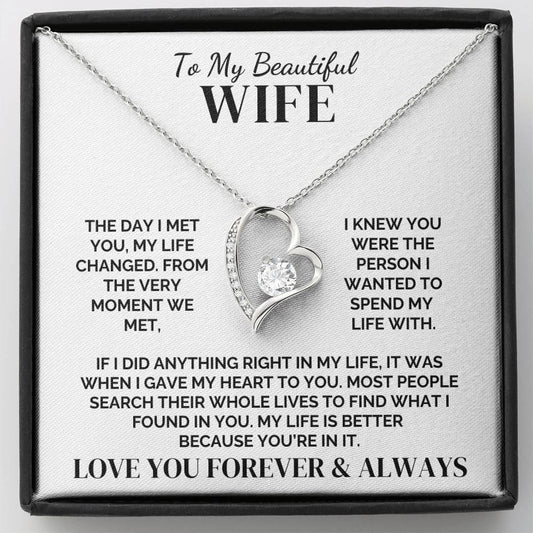 To My Wife – My Life Changed With You – Necklace