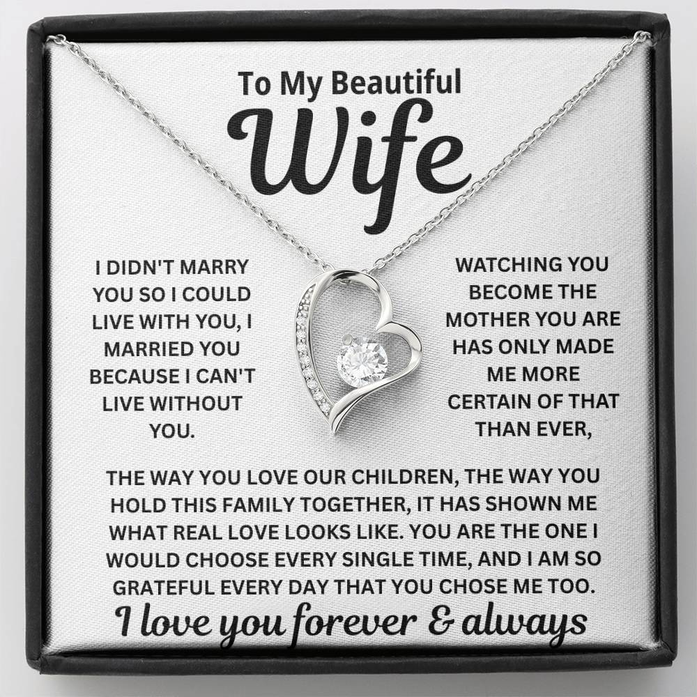 To My Wife - I Can't Live Without You - Necklace
