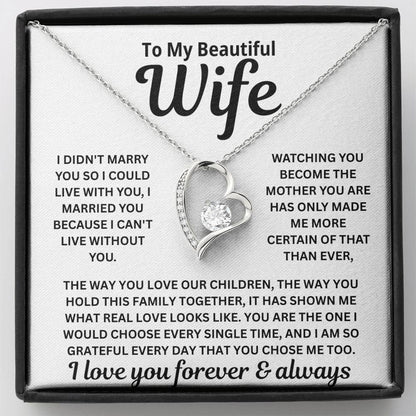 To My Wife - I Can't Live Without You - Necklace