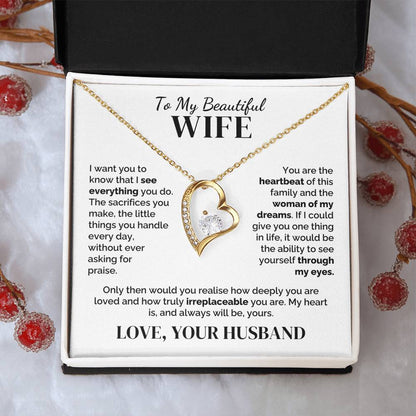To My Wife – Seen and Irreplaceable – Necklace