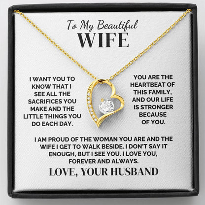 To My Wife – The Heartbeat of Our Family – Necklace