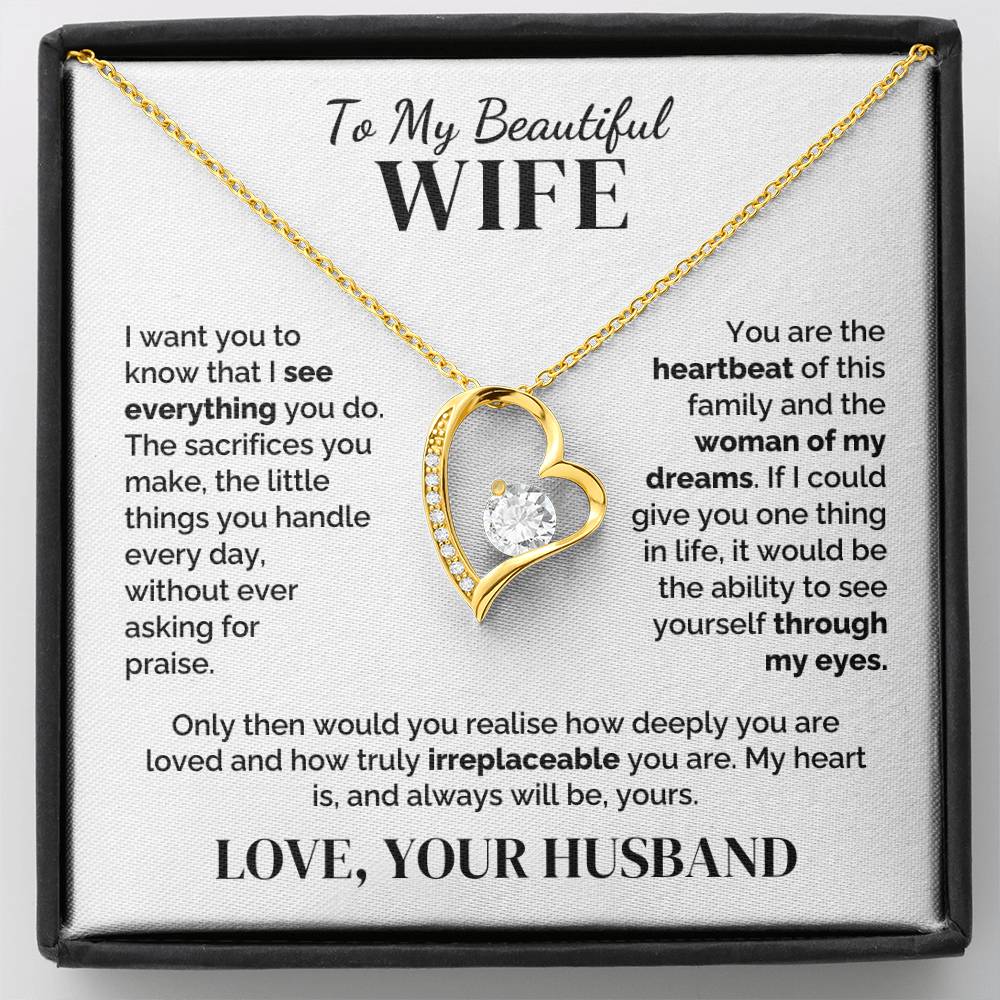 To My Wife – Seen and Irreplaceable – Necklace