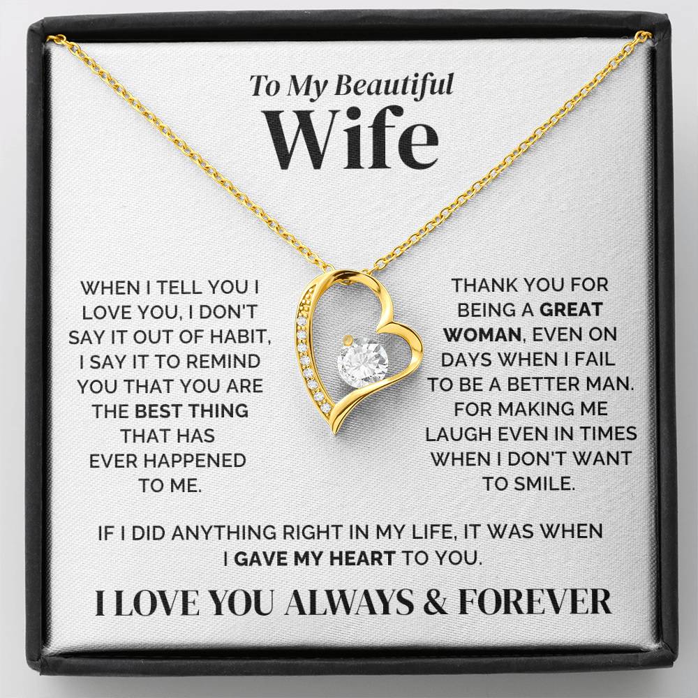 To My Wife – The Best Thing in My Life – Necklace