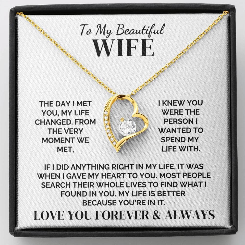To My Wife – My Life Changed With You – Necklace