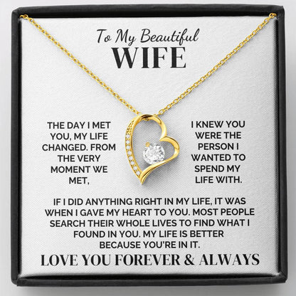 To My Wife – My Life Changed With You – Necklace