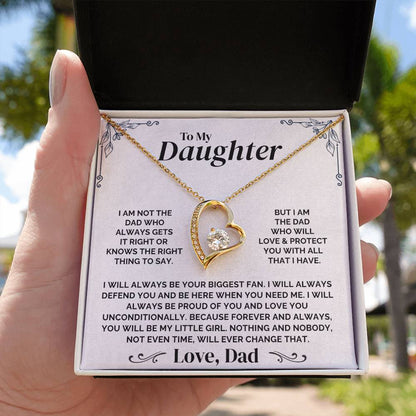 To My Daughter - Forever My Little Girl - Necklace