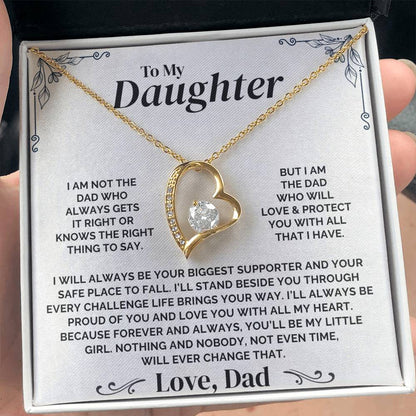 To My Daughter - Forever My Little Girl - Necklace