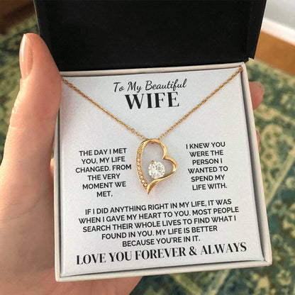 To My Wife – My Life Changed With You – Necklace